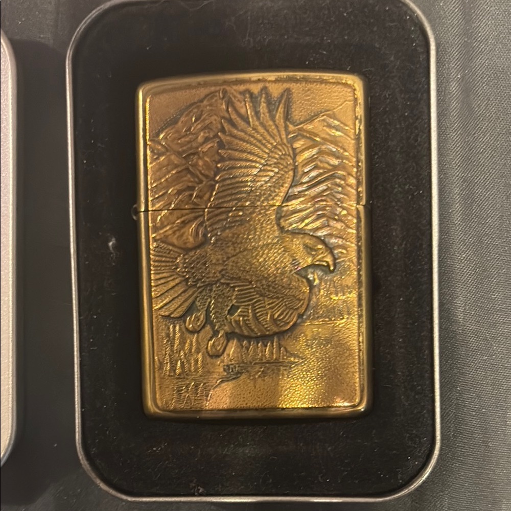 Brass Zippo Lighter with Eagle Design